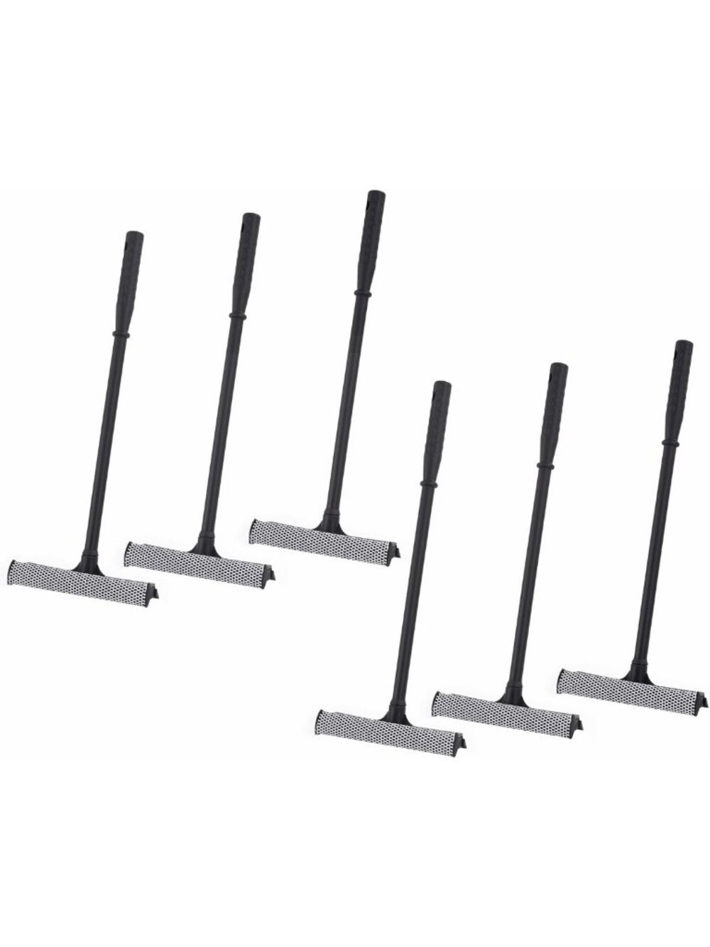 2-in-1 All-Purpose Window Squeegee & Cleaner Tool Set - 6 Pack with Pole